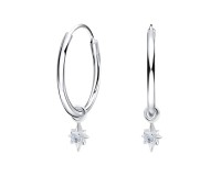 Little Star Silver Hoop Earring HO-2739